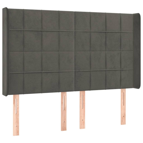 Wezgłowie Szary 147 x 16 x 118/128 cm Aksamit vidaXL 523391