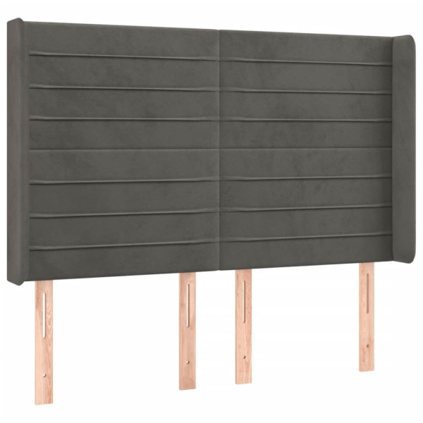 Wezgłowie Szary 147 x 16 x 118/128 cm Aksamit vidaXL 532879
