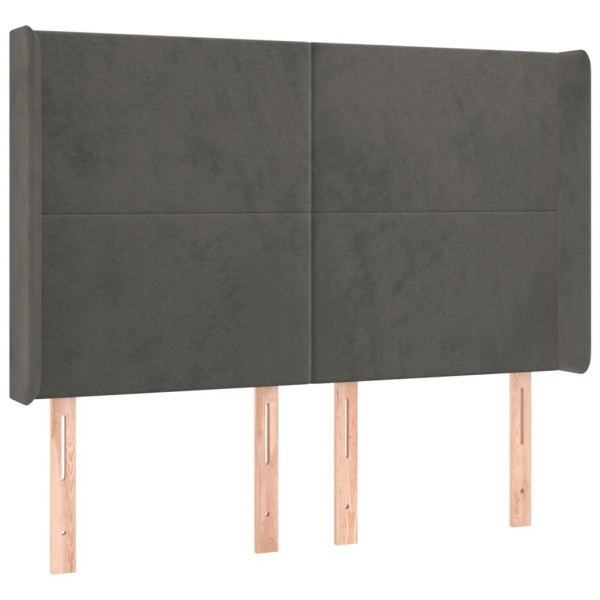 Wezgłowie Szary 147 x 16 x 118/128 cm Aksamit vidaXL 533052
