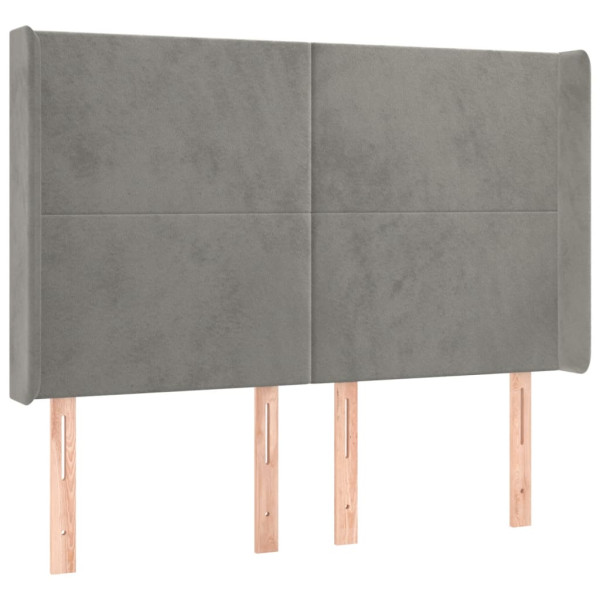 Wezgłowie Szary 147 x 16 x 118/128 cm Aksamit vidaXL 533249