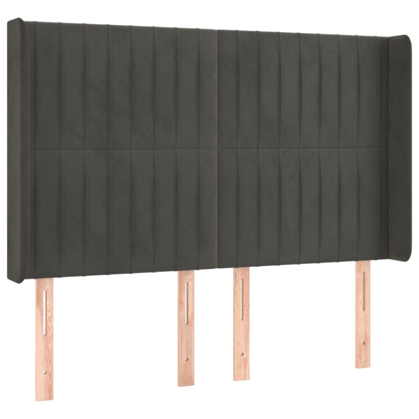 Wezgłowie Szary 147 x 16 x 118/128 cm Aksamit vidaXL 533267