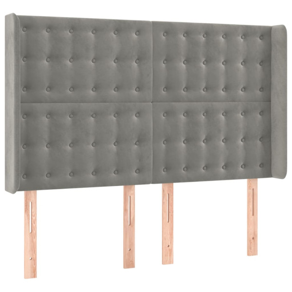 Wezgłowie Szary 147 x 16 x 118/128 cm Aksamit vidaXL 520961