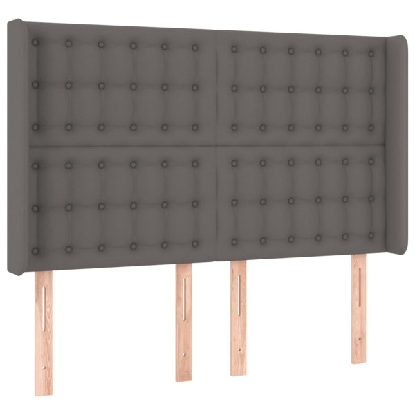 Wezgłowie Szary 147 x 16 x 118/128 cm Sztuczna skóra vidaXL 521180