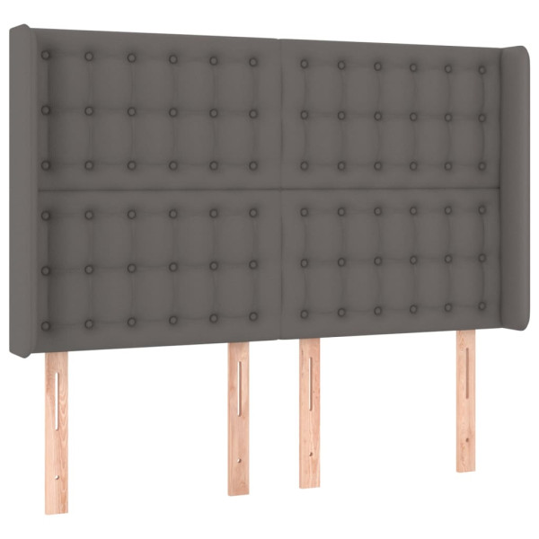 Wezgłowie Szary 147 x 16 x 118/128 cm Sztuczna skóra vidaXL 521254