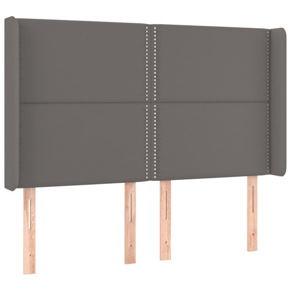 Wezgłowie Szary 147 x 16 x 118/128 cm Sztuczna skóra vidaXL 521124