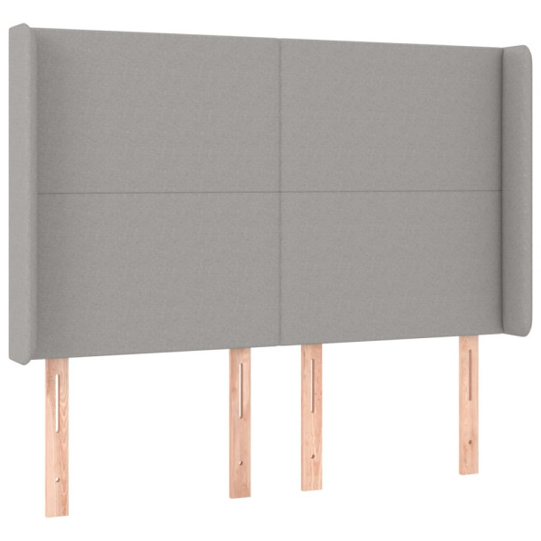 Wezgłowie Szary 147 x 16 x 118/128 cm Tkanina vidaXL 532977