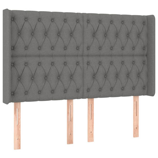 Wezgłowie Szary 147 x 16 x 118/128 cm Tkanina vidaXL 533473
