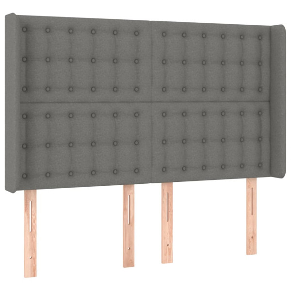 Wezgłowie Szary 147 x 16 x 118/128 cm Tkanina vidaXL 532558