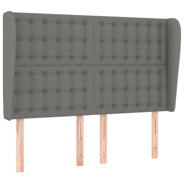 Wezgłowie Szary 147 x 23 x 118/128 cm Tkanina vidaXL 521758
