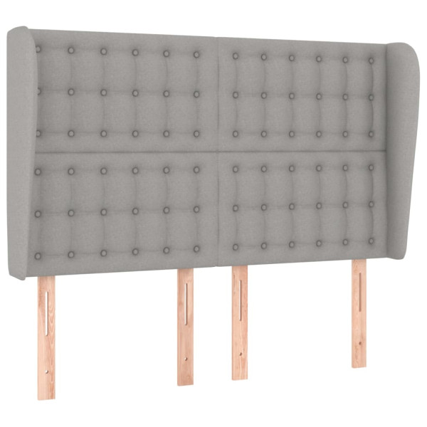Wezgłowie Szary 147 x 23 x 118/128 cm Tkanina vidaXL 533373