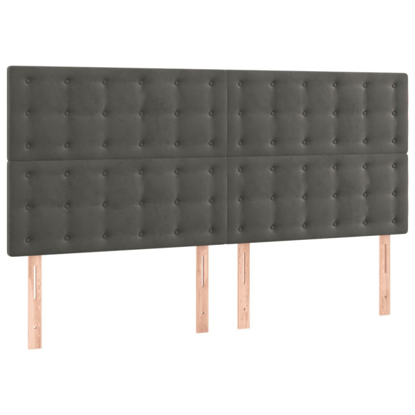 Wezgłowie Szary 160 x 5 x 118/128 cm Aksamit vidaXL 531884