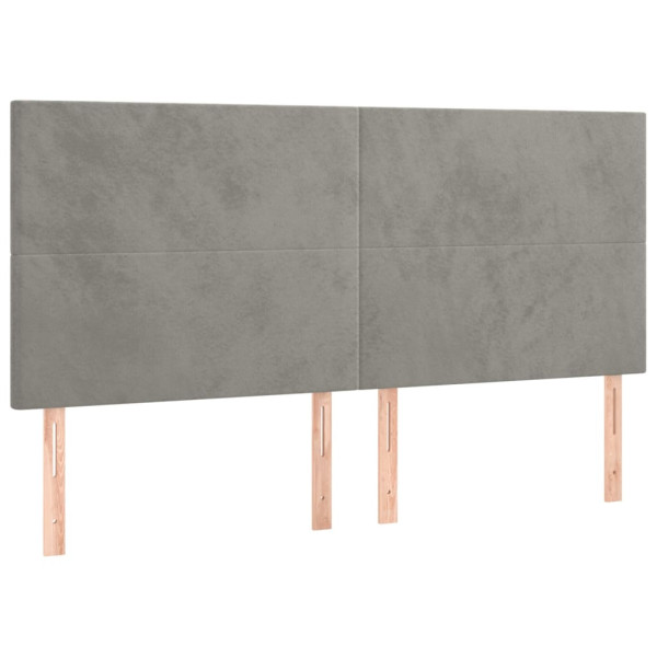 Wezgłowie Szary 160 x 5 x 118/128 cm Aksamit vidaXL 533370