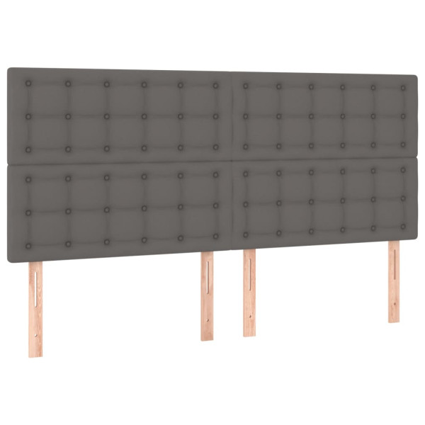 Wezgłowie Szary 160 x 5 x 118/128 cm Sztuczna skóra vidaXL 535034