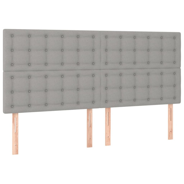 Wezgłowie Szary 160 x 5 x 118/128 cm Tkanina vidaXL 527496