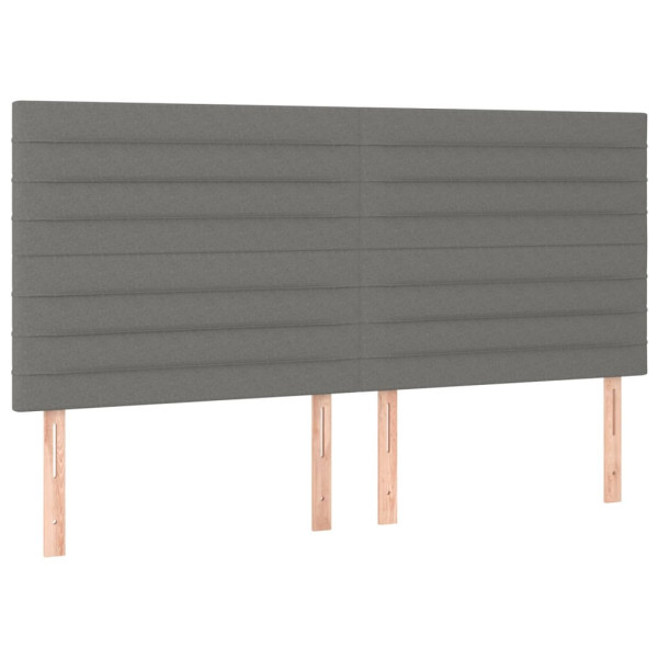 Wezgłowie Szary 160 x 5 x 118/128 cm Tkanina vidaXL 535496