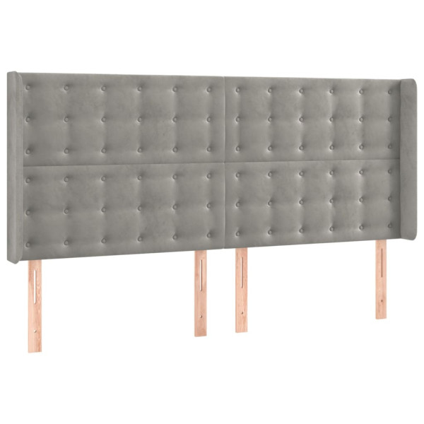 Wezgłowie Szary 163 x 16 x 118/128 cm Aksamit vidaXL 532787