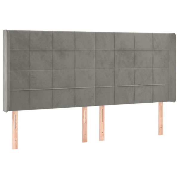 Wezgłowie Szary 163 x 16 x 118/128 cm Aksamit vidaXL 521233