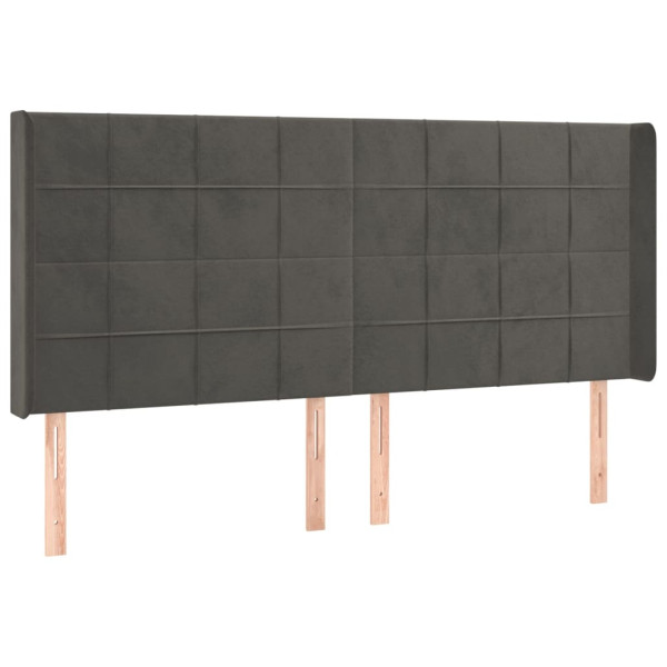 Wezgłowie Szary 163 x 16 x 118/128 cm Aksamit vidaXL 521267