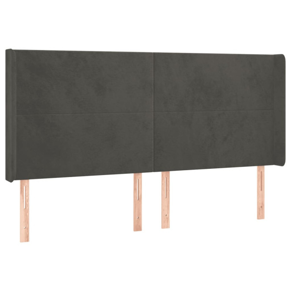 Wezgłowie Szary 163 x 16 x 118/128 cm Aksamit vidaXL 523198