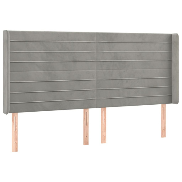 Wezgłowie Szary 163 x 16 x 118/128 cm Aksamit vidaXL 523420