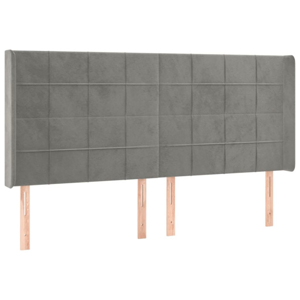 Wezgłowie Szary 163 x 16 x 118/128 cm Aksamit vidaXL 532771