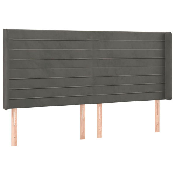 Wezgłowie Szary 163 x 16 x 118/128 cm Aksamit vidaXL 379791