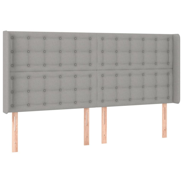 Wezgłowie Szary 163 x 16 x 118/128 cm Tkanina vidaXL 523200
