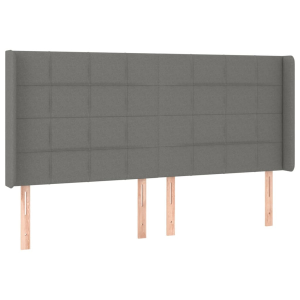 Wezgłowie Szary 163 x 16 x 118/128 cm Tkanina vidaXL 533124