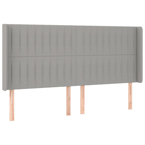 Wezgłowie Szary 163 x 16 x 118/128 cm Tkanina vidaXL 619660