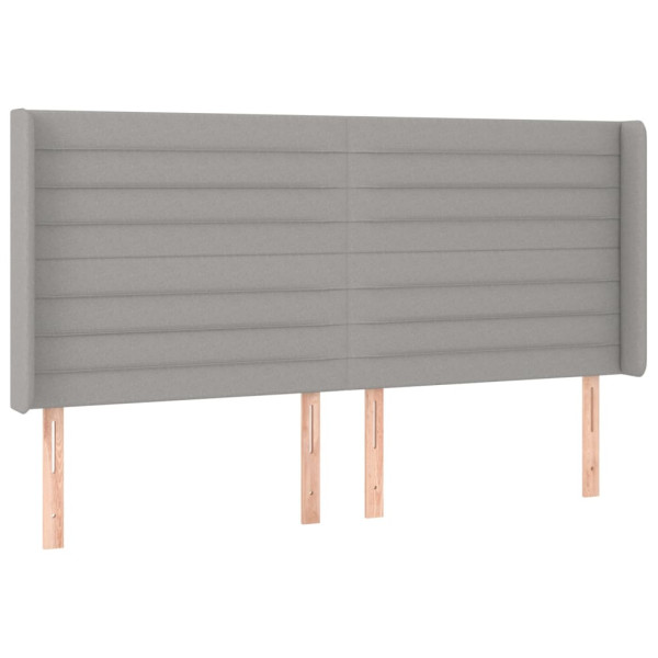 Wezgłowie Szary 163 x 16 x 118/128 cm Tkanina vidaXL 523248
