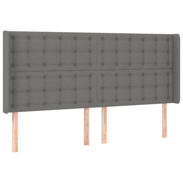 Wezgłowie Szary 163 x 16 x 118/128 cm Tkanina vidaXL 523401