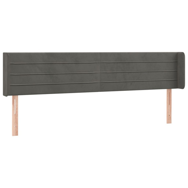Wezgłowie Szary 163 x 16 x 78/88 cm Aksamit vidaXL 523298