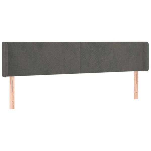 Wezgłowie Szary 163 x 16 x 78/88 cm Aksamit vidaXL 523441