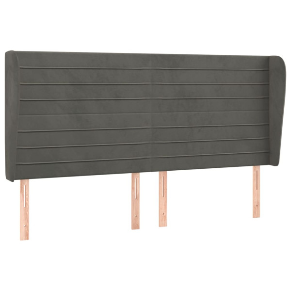 Wezgłowie Szary 163 x 23 x 118/128 cm Aksamit vidaXL 380138
