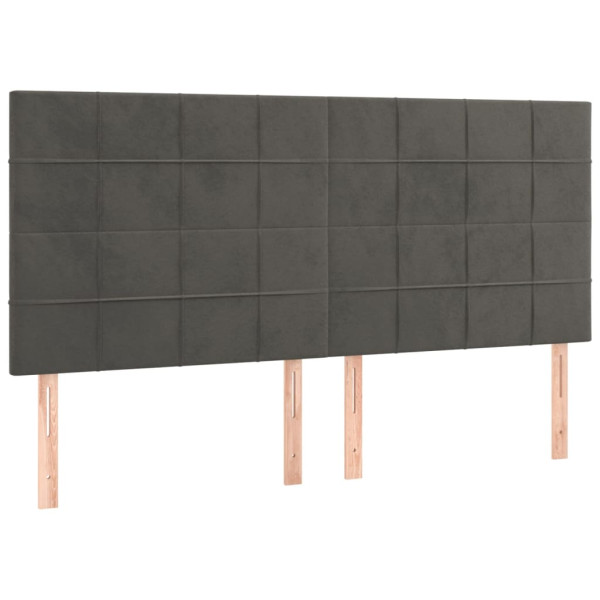 Wezgłowie Szary 180 x 5 x 118/128 cm Aksamit vidaXL 532358