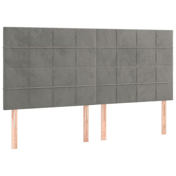 Wezgłowie Szary 180 x 5 x 118/128 cm Aksamit vidaXL 532493