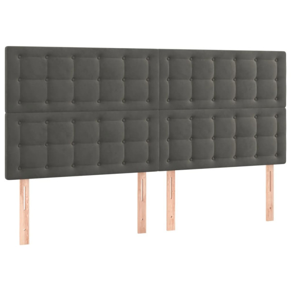 Wezgłowie Szary 180 x 5 x 118/128 cm Aksamit vidaXL 533182