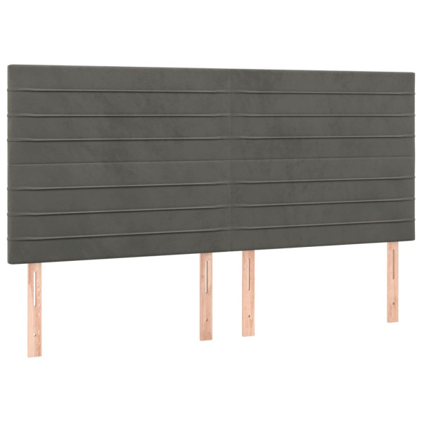 Wezgłowie Szary 180 x 5 x 118/128 cm Aksamit vidaXL 533304