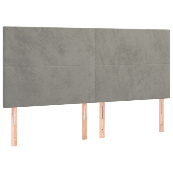 Wezgłowie Szary 180 x 5 x 118/128 cm Aksamit vidaXL 535582