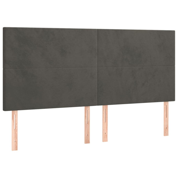 Wezgłowie Szary 180 x 5 x 118/128 cm Aksamit vidaXL 535592