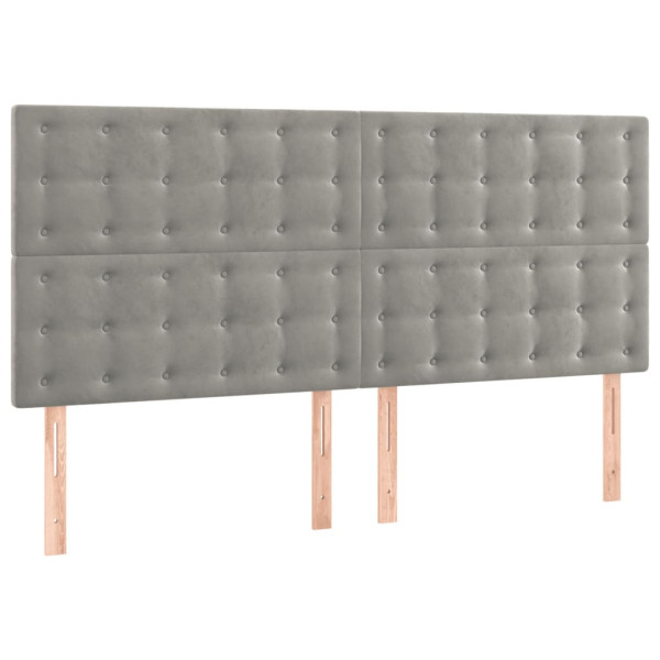 Wezgłowie Szary 180 x 5 x 118/128 cm Aksamit vidaXL 523086