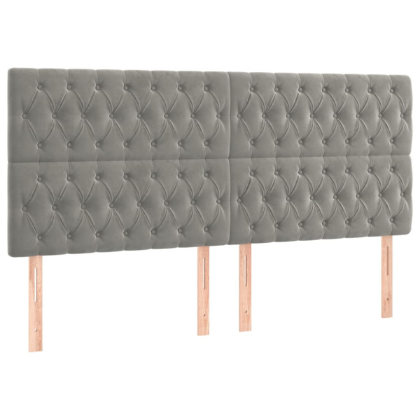 Wezgłowie Szary 180 x 7 x 118/128 cm Aksamit vidaXL 527384