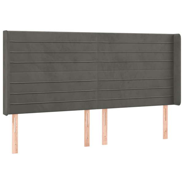 Wezgłowie Szary 183 x 16 x 118/128 cm Aksamit vidaXL 527632