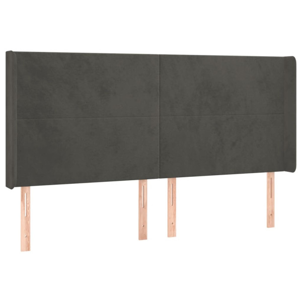 Wezgłowie Szary 183 x 16 x 118/128 cm Aksamit vidaXL 521919