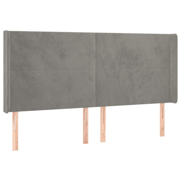 Wezgłowie Szary 183 x 16 x 118/128 cm Aksamit vidaXL 521957