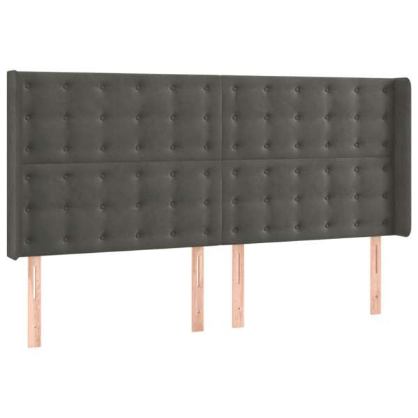 Wezgłowie Szary 183 x 16 x 118/128 cm Aksamit vidaXL 522107