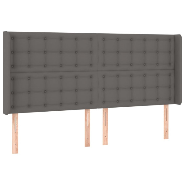 Wezgłowie Szary 183 x 16 x 118/128 cm Sztuczna skóra vidaXL 521164