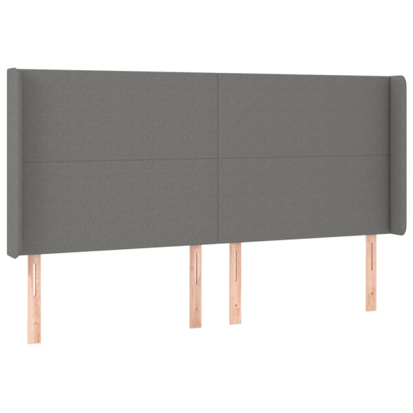 Wezgłowie Szary 183 x 16 x 118/128 cm Tkanina vidaXL 533568