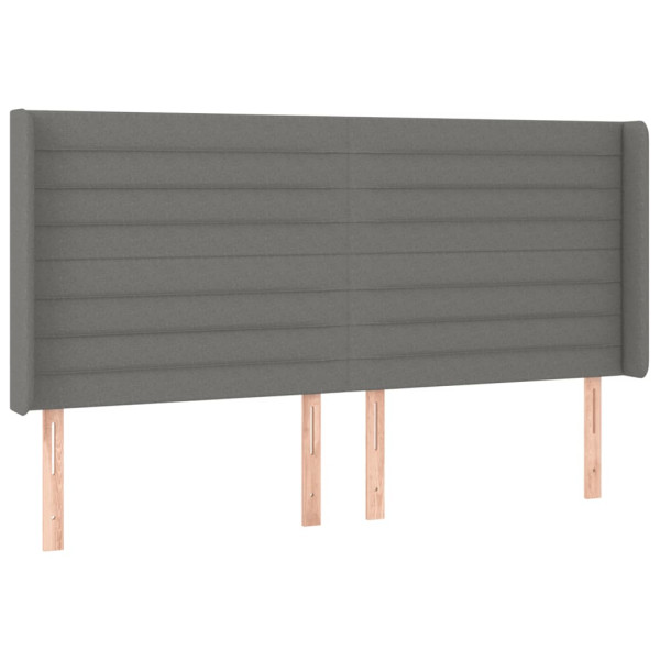 Wezgłowie Szary 183 x 16 x 118/128 cm Tkanina vidaXL 521831