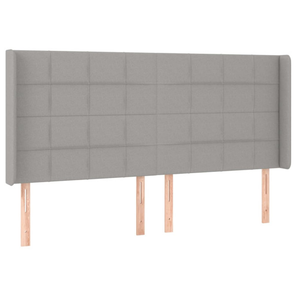 Wezgłowie Szary 183 x 16 x 118/128 cm Tkanina vidaXL 532567
